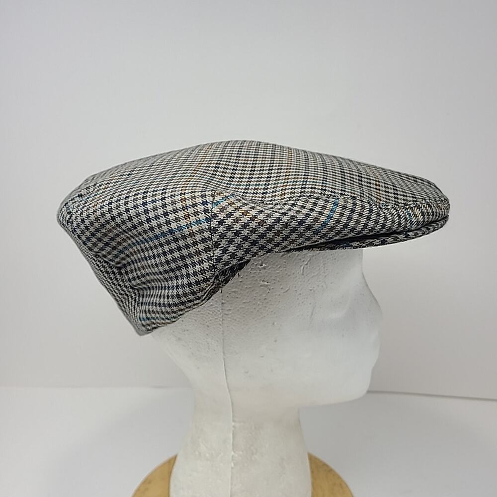 Vintage Shandon Newsboy Cabby Hat Wool Size 7 1/2 Harrods Blues Beige